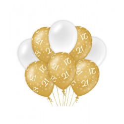 Feest 21 jaar /  goud/wit...